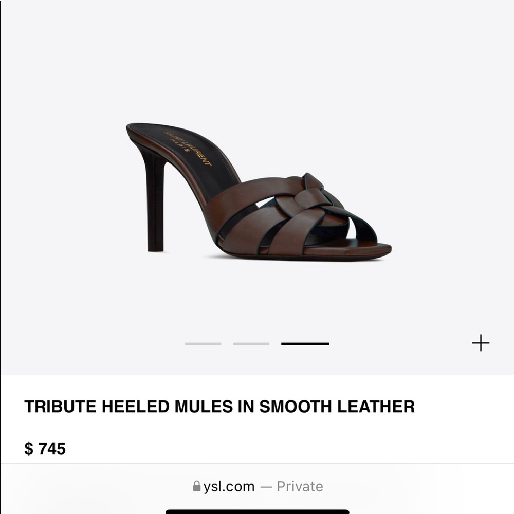 Saint Laurent TRIBUTE HEELED MULES NEW